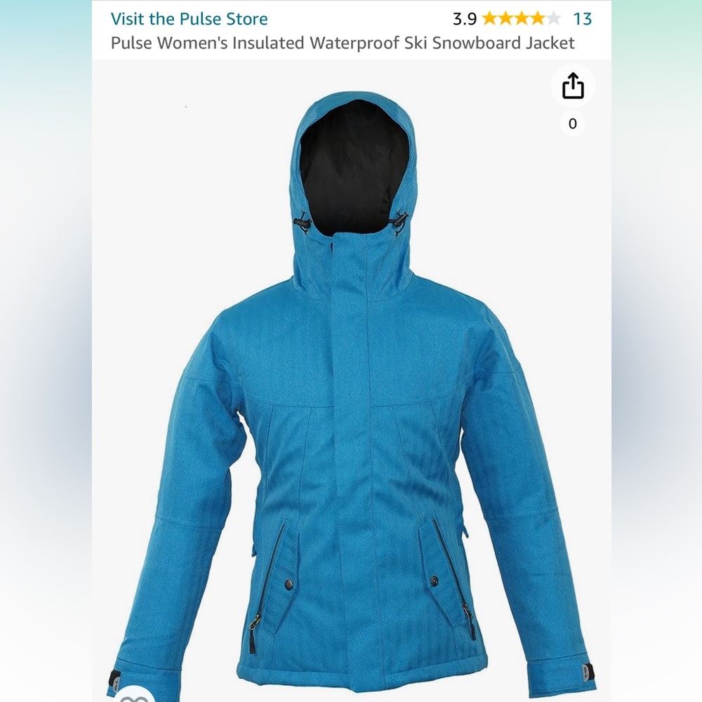 Pulse Ski Jacket | Aqua Teal Color | Like New